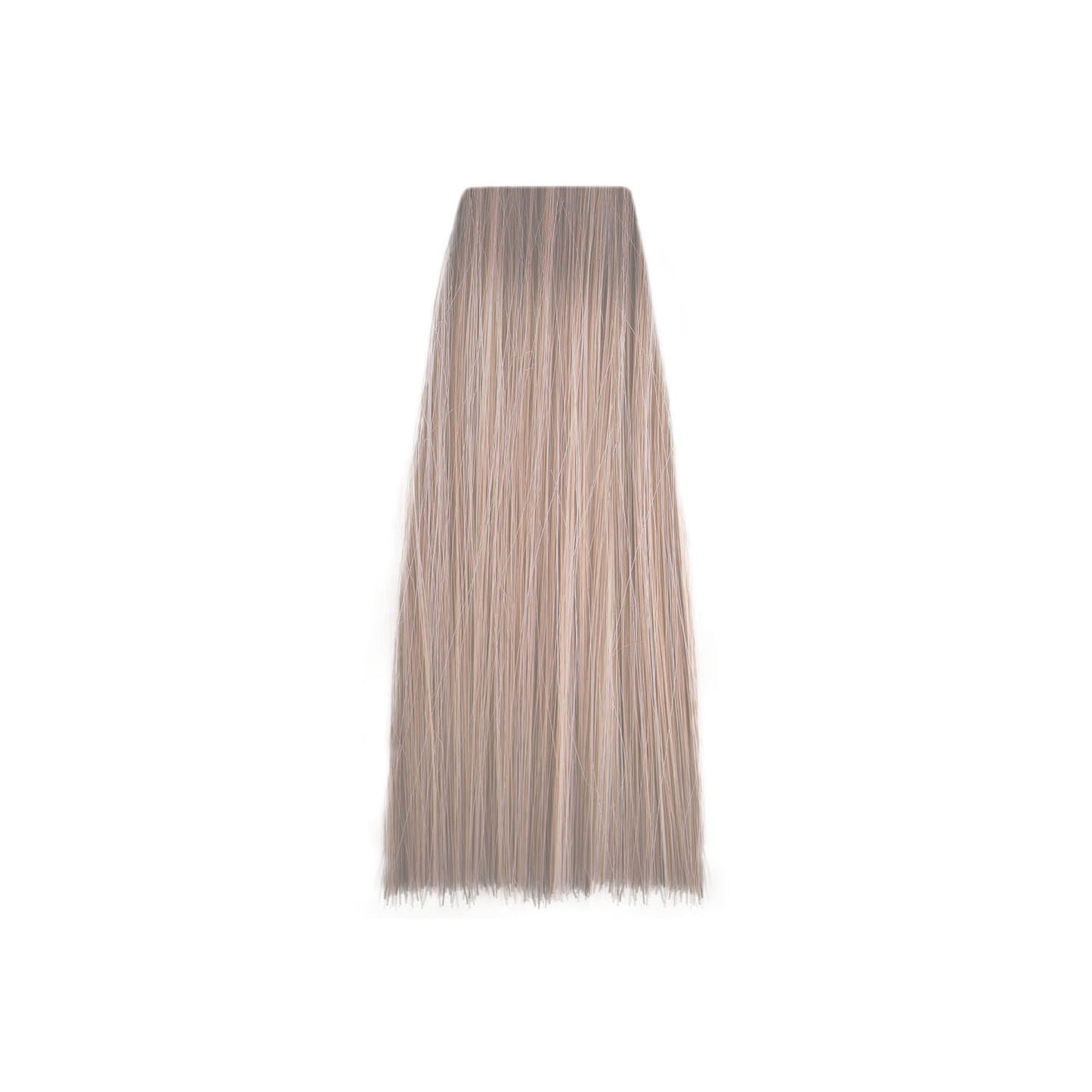 Ash blonde hair swatch for salon color selection, showcasing smooth texture and tone variation