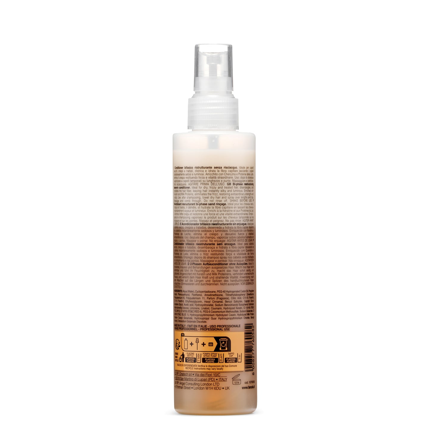 Bi-phase leave-in conditioner spray for dry, frizzy hair – hydrates and detangles without rinsing