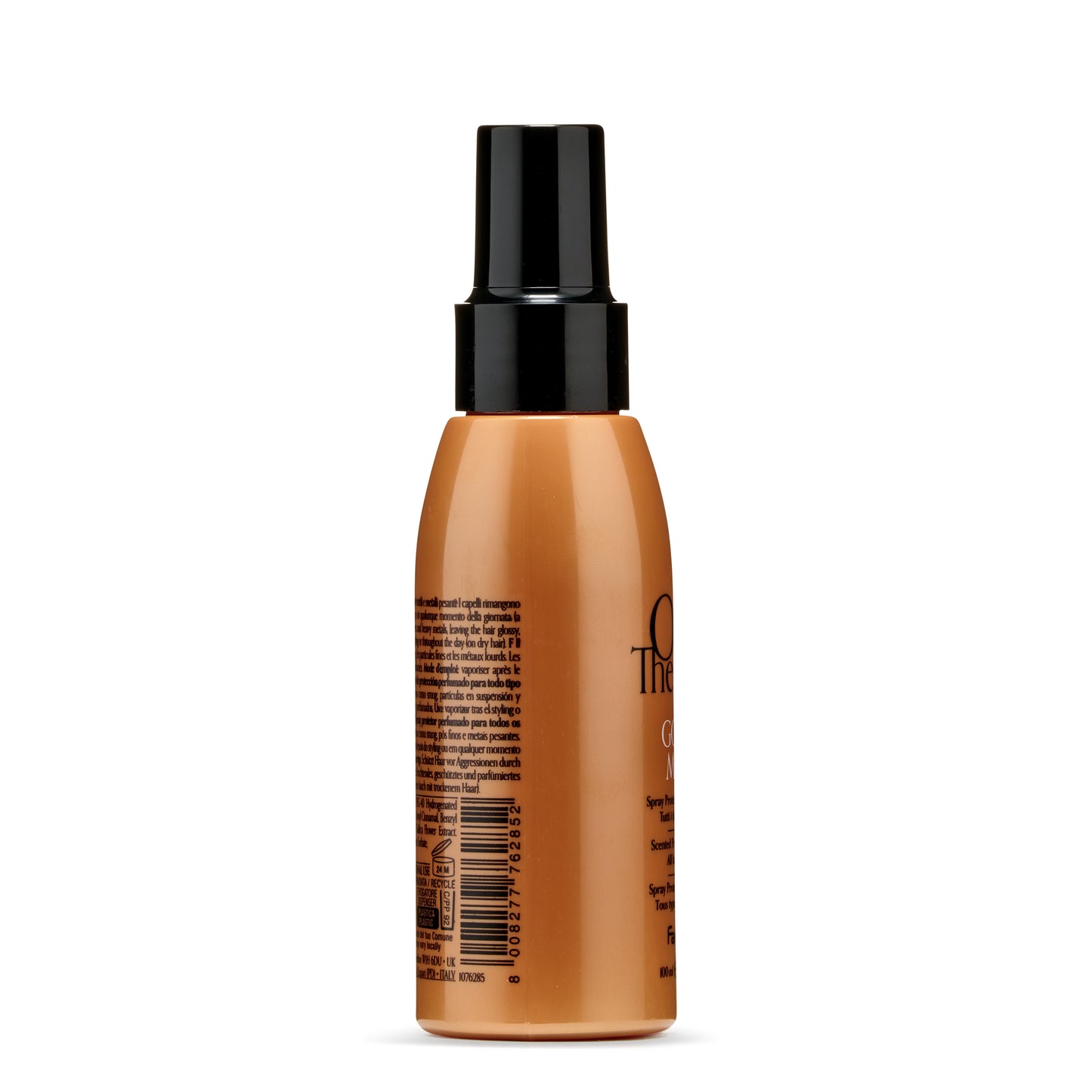 Golden hair mist spray bottle for shine and protection, 100ml, all hair types