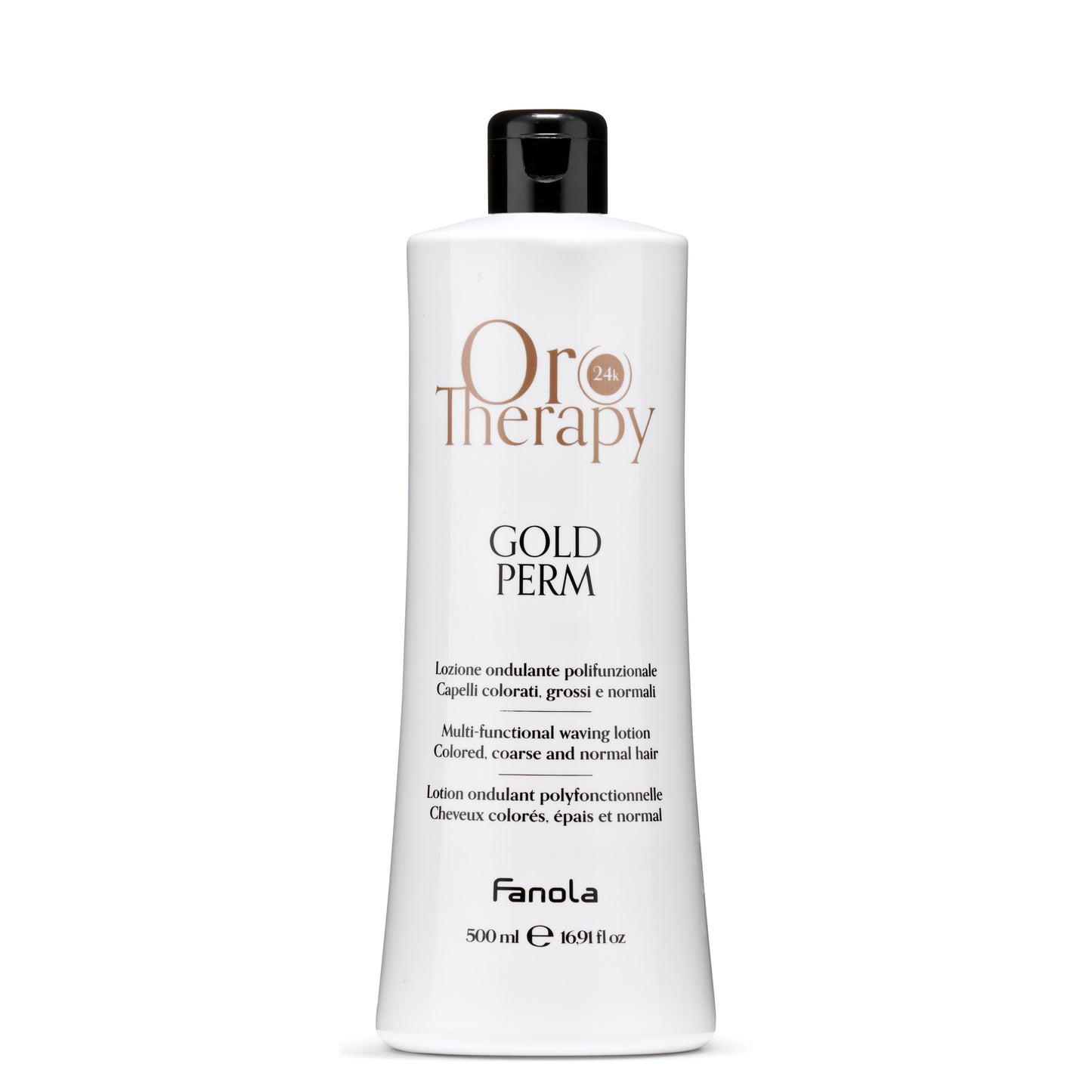 Fanola Oro Therapy Gold Perm multi-functional waving lotion for colored, coarse & normal hair