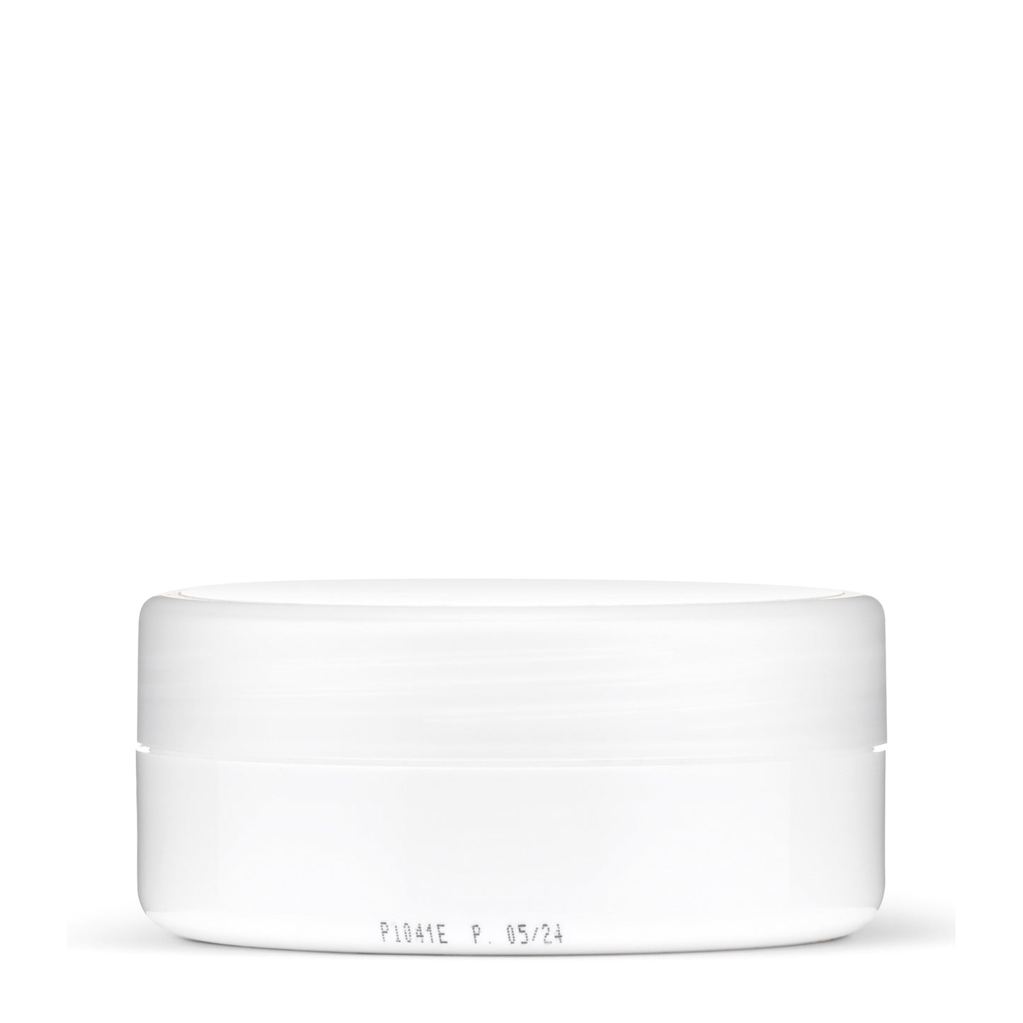 White cosmetic jar with minimalist design, clean beauty product packaging