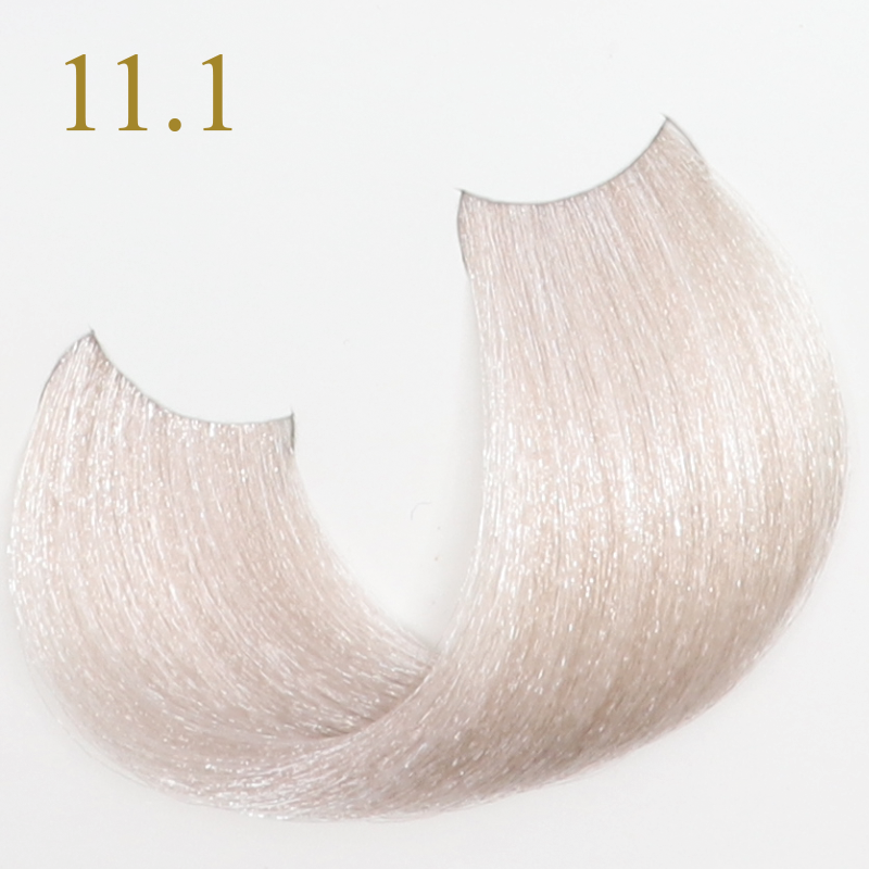 Ultra light ash blonde hair swatch 11.1, sleek and shiny for salon color reference