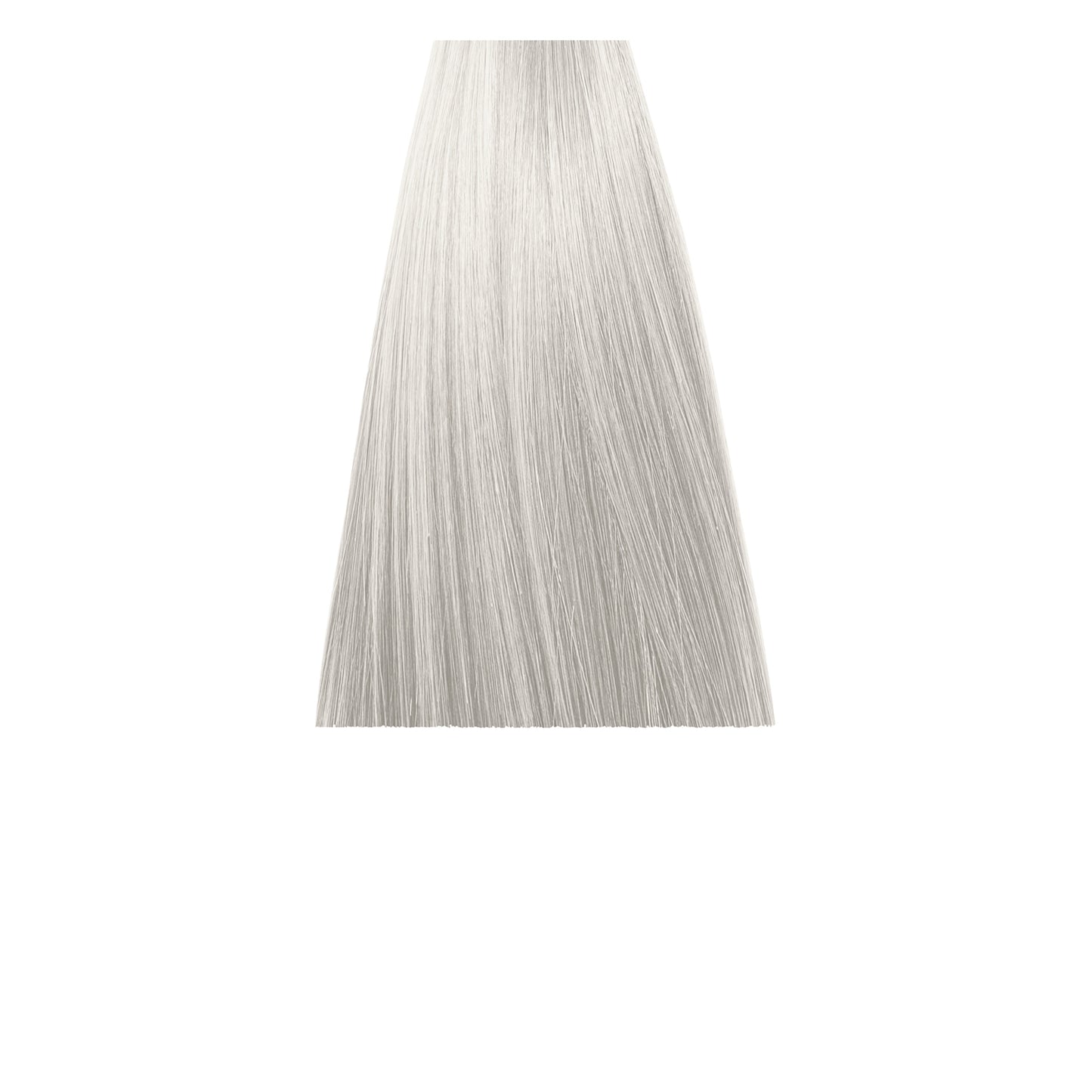 Smooth platinum blonde hair swatch for professional hair coloring and styling