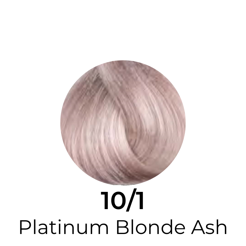 Platinum Blonde Ash 10/1 hair color swatch for salon or home use