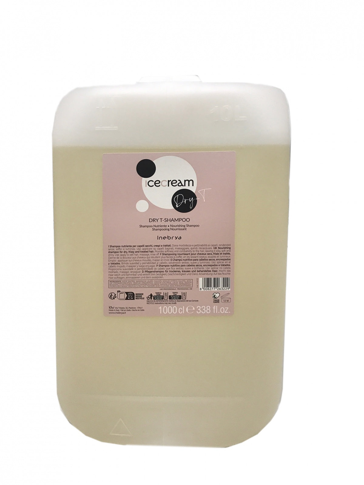 Icecream Dry T-Shampoo for dry, frizzy hair – 1000ml nourishing formula by Inebrya
