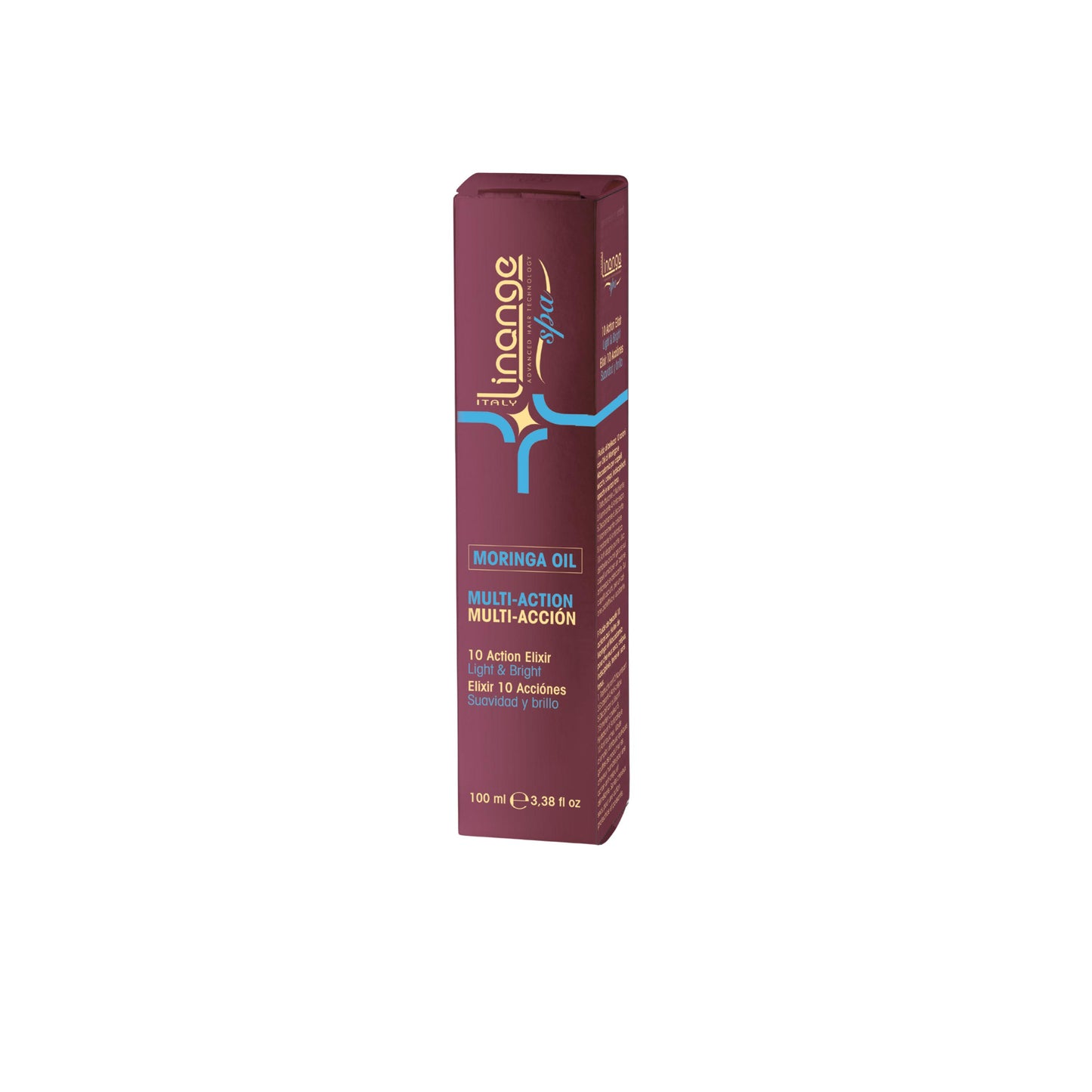 Linange Moringa Oil Multi-Action Hair Elixir for Light & Bright Shine, 100ml