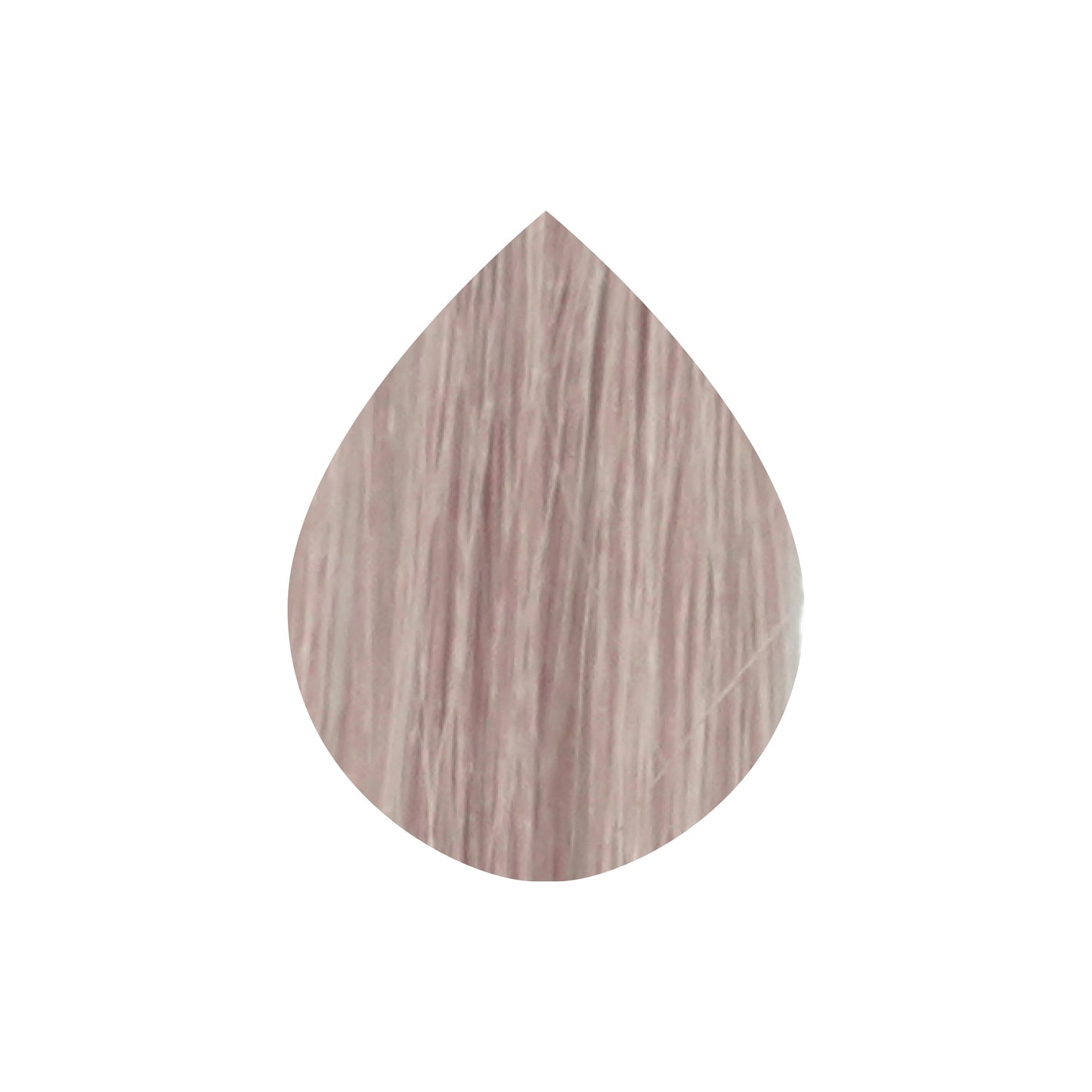 Soft pink ash blonde hair color swatch in teardrop shape for beauty styling