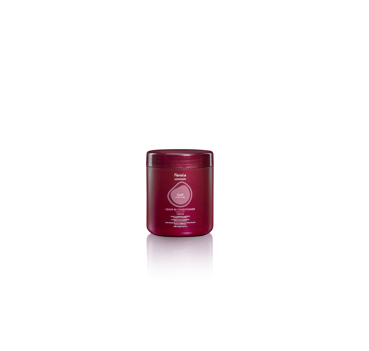 Fanola Wonder Curl Extra Care Leave-In Conditioner for soft, defined curls, vegan formula, 1000ml