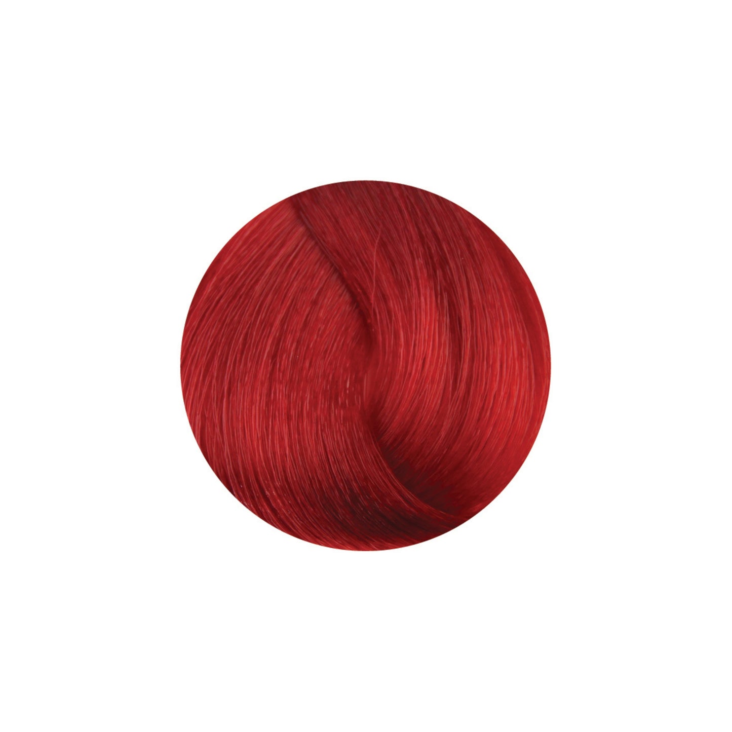 Vibrant red hair color swatch for salon or home use, showcasing rich, glossy tone