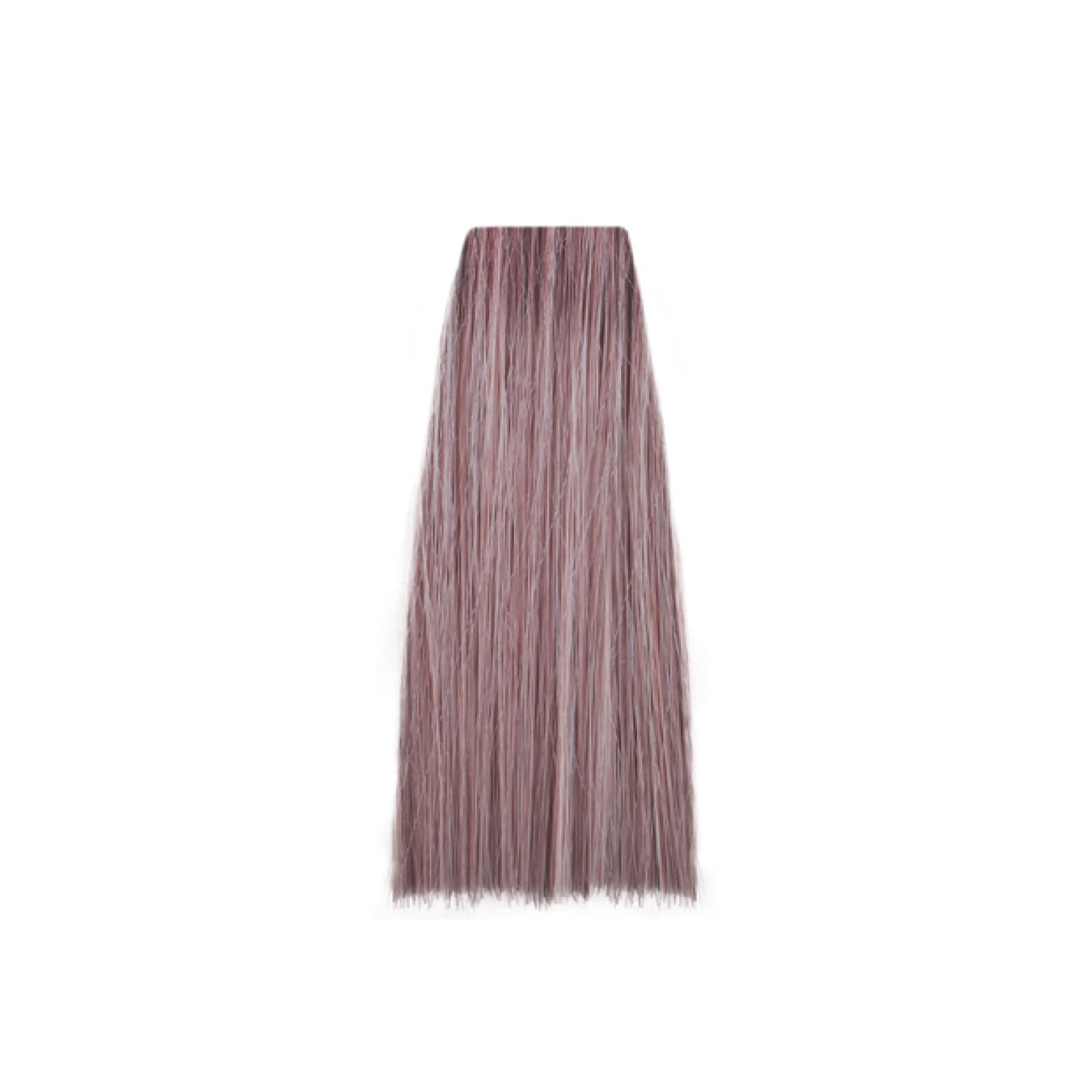 Mauve pink hair color swatch for salon or home use, showcasing soft pastel tone on straight strands
