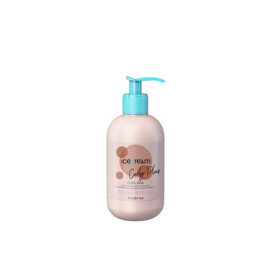 Icecream Curly Plus Curl One Taming Milk 200ml for curly hair care with pump dispenser