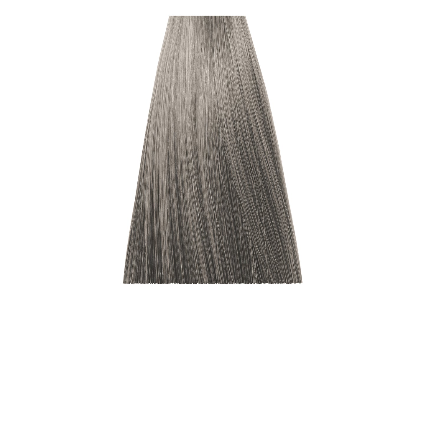 Smooth ash gray hair swatch for professional hair coloring and salon styling
