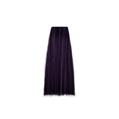 Deep purple hair color swatch for salon or home use, vibrant violet tone on straight strands