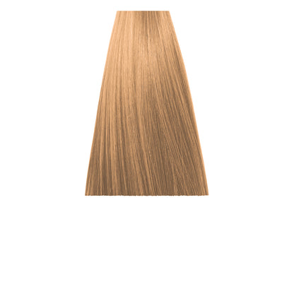 Light golden blonde hair swatch for salon color selection