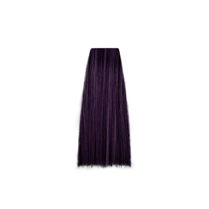 Deep violet hair color swatch for salon or home use, showcasing rich purple tone on straight strands.