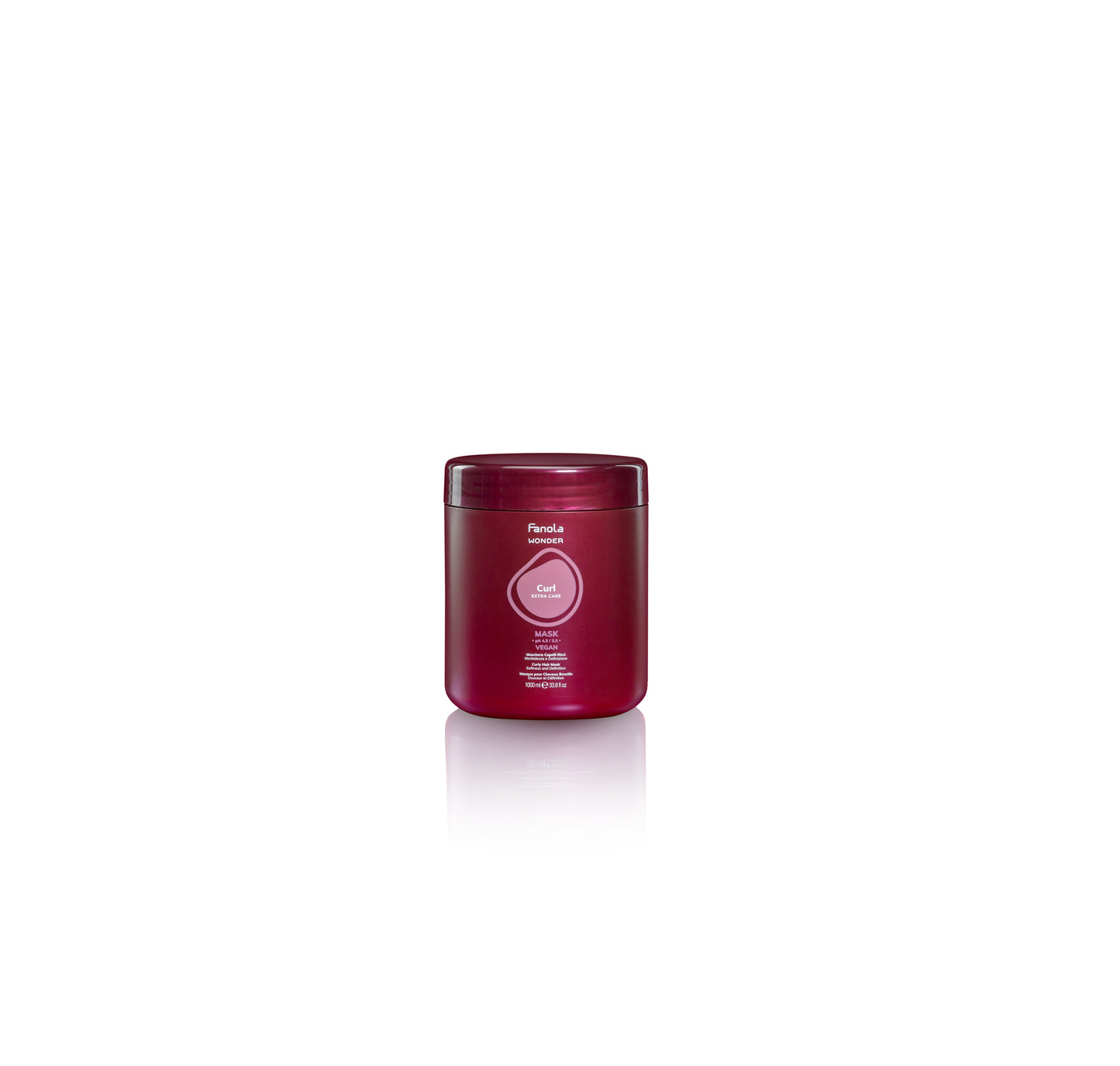 Fanola Wonder Curl Extra Care hair mask for softness and definition, vegan formula in 1000ml jar