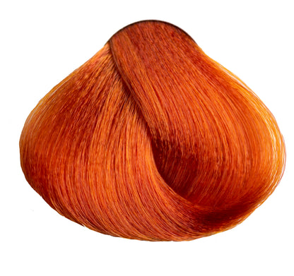 Vibrant copper red hair color swatch, glossy and smooth texture for beauty styling
