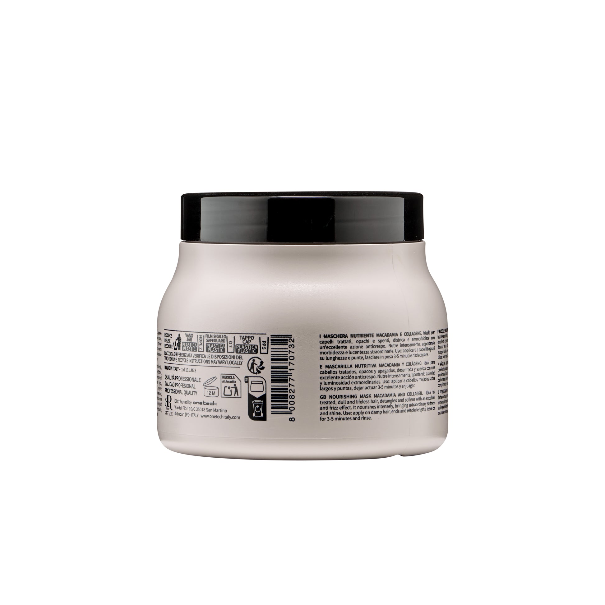 Nourishing hair mask with macadamia and collagen for soft, shiny hair