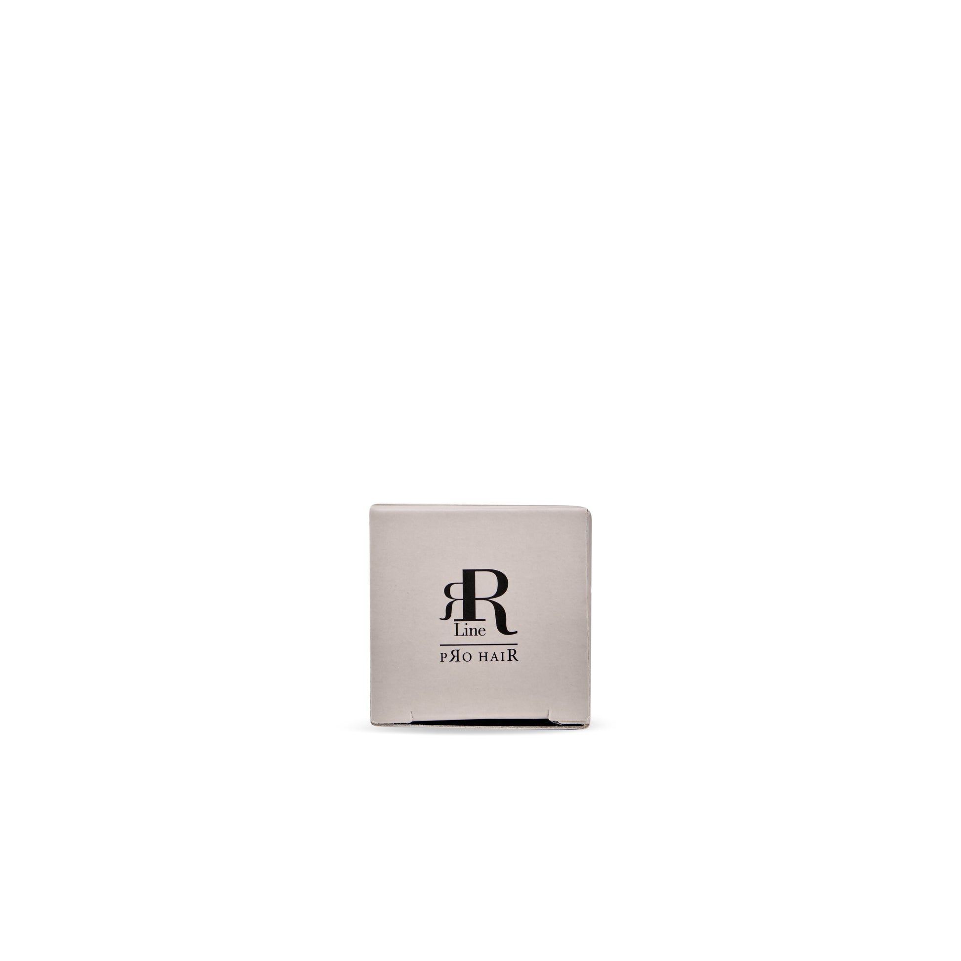 R Line Pro Hair product box, minimalist beige packaging with black logo, beauty salon supply
