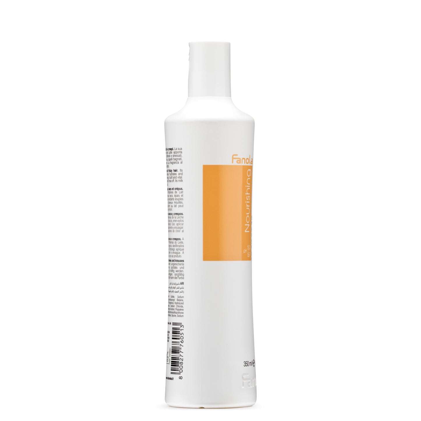 Fanola Nourishing hair milk for dry, frizzy hair, 350ml bottle with orange label