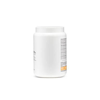 White jar of restructuring hair mask for dry damaged hair, professional salon use