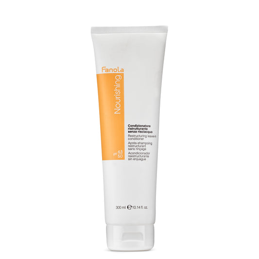 Fanola Nourishing Restructuring Leave-In Conditioner 300ml, no rinse hair treatment for damaged hair