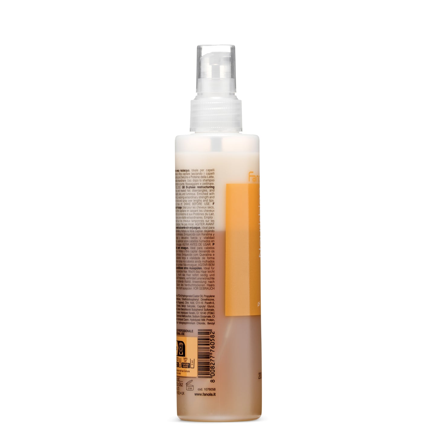 Fanola GB Bi-phase Restructuring Hair Spray for Frizzy & Treated Hair, No Rinse