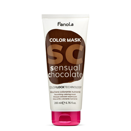 Fanola Sensual Chocolate Color Mask, nourishing hair coloring treatment with ColorLock Technology, 200ml