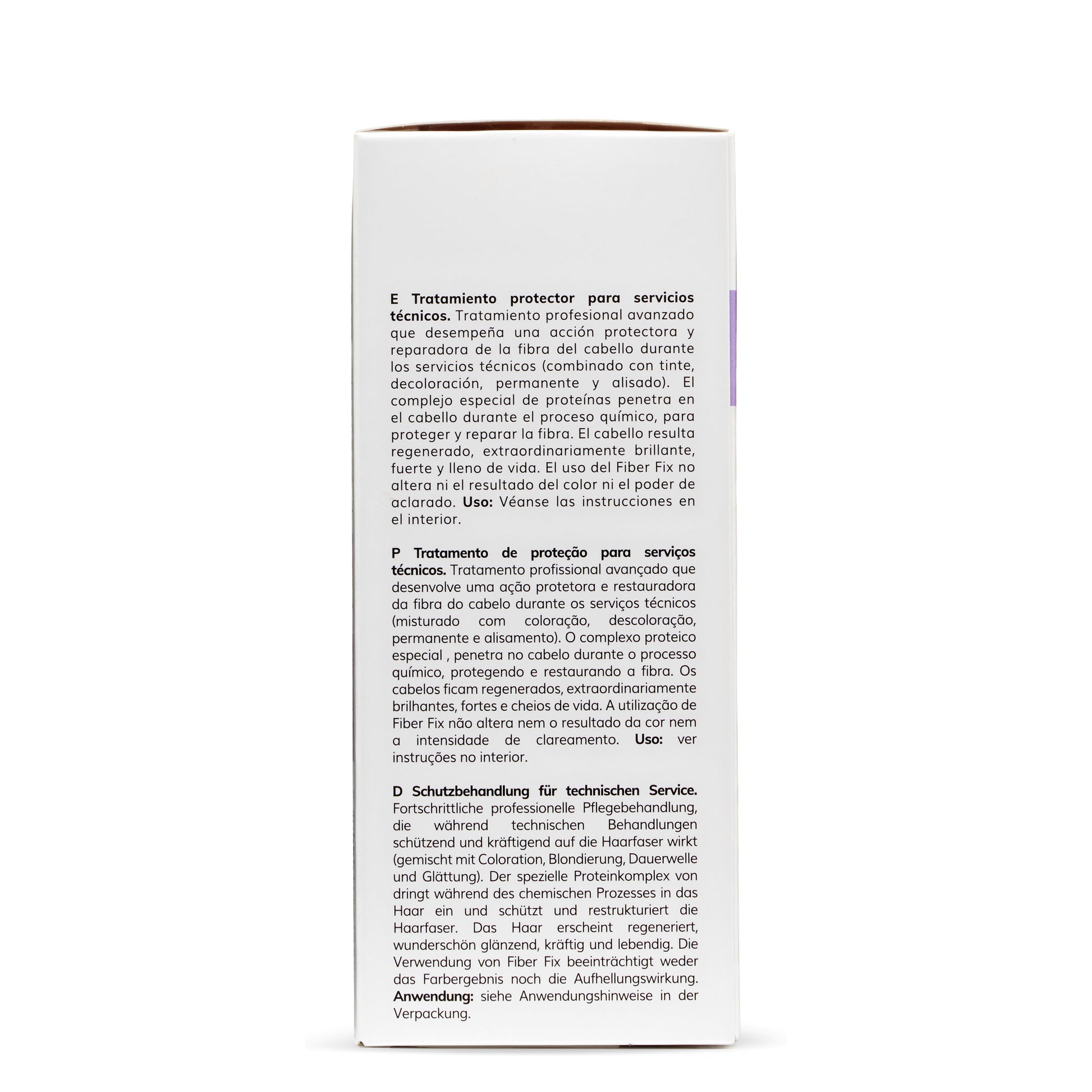 Hair protection treatment box for coloring, bleaching, and perms with multilingual instructions