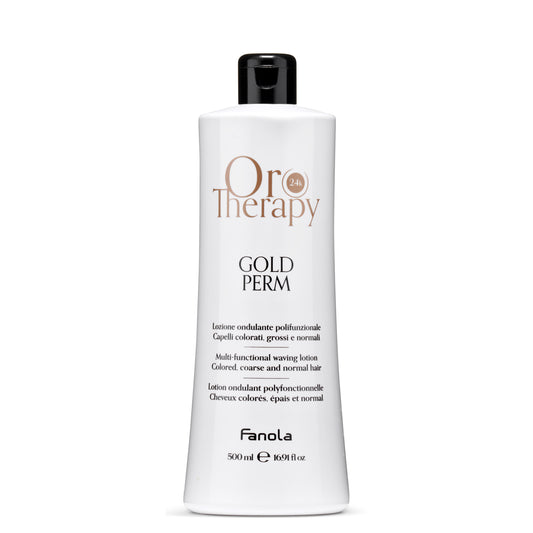 Fanola Oro Therapy Gold Perm multi-functional waving lotion for colored, coarse & normal hair