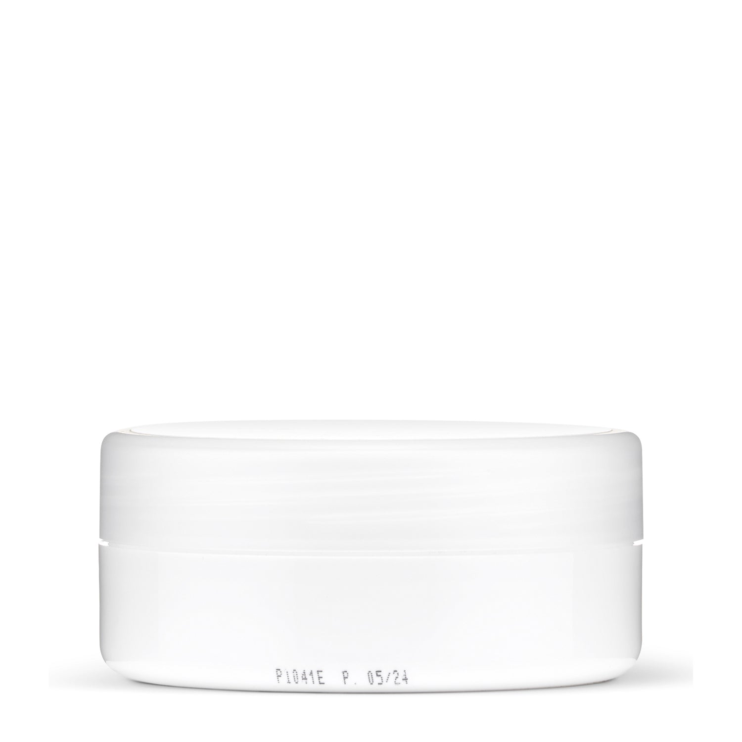 White cosmetic jar with minimalist design, clean beauty product packaging