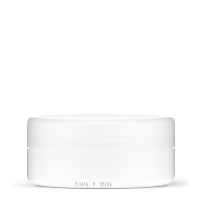 White cosmetic jar with minimalist design, clean beauty product packaging