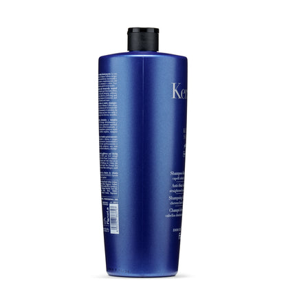 Blue 1000ml anti-frizz shampoo for straightened hair, professional use, made in Italy