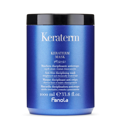 Keraterm Anti-Frizz Hair Mask for Straightened & Chemically Treated Hair, 1000ml Blue Jar
