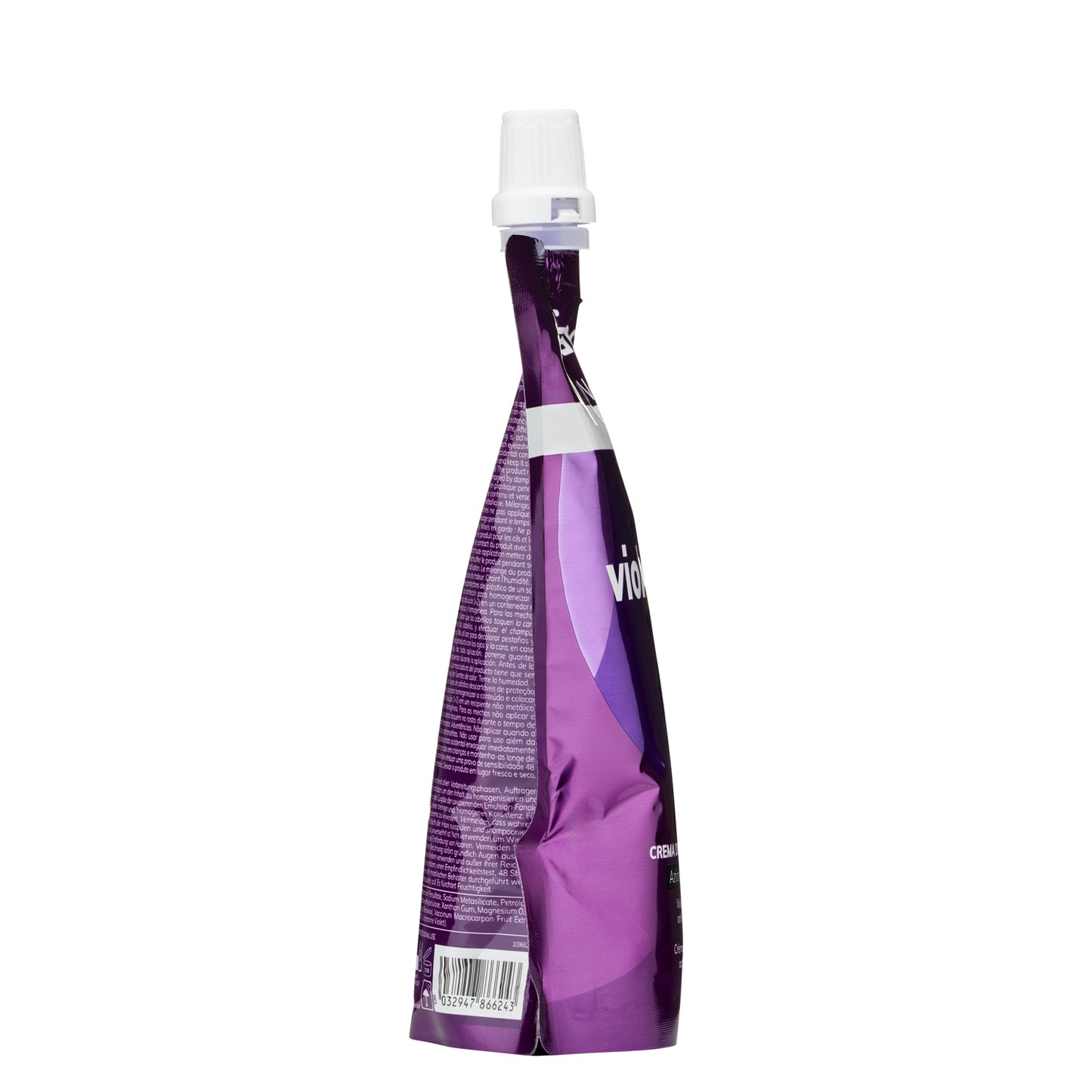 Purple violet hair color cream tube with white cap, beauty product for hair dyeing