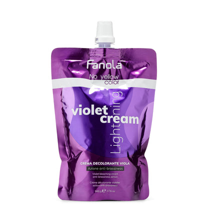 Fanola Violet Lightening Cream for blonde hair, anti-brassiness toner, 500g purple pouch