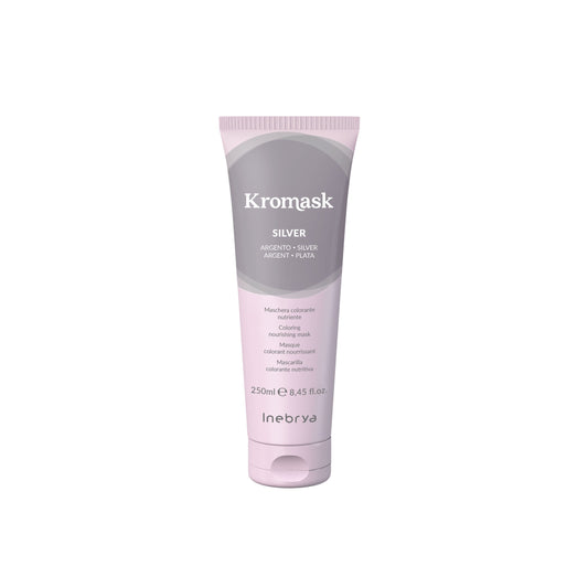Kromask Silver coloring nourishing hair mask by Inebrya, 250ml tube for gray tone care