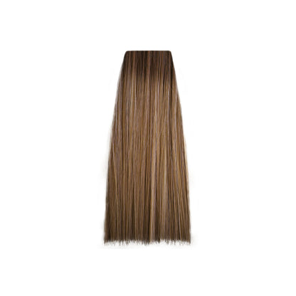 Smooth brown hair swatch with subtle highlights for beauty styling