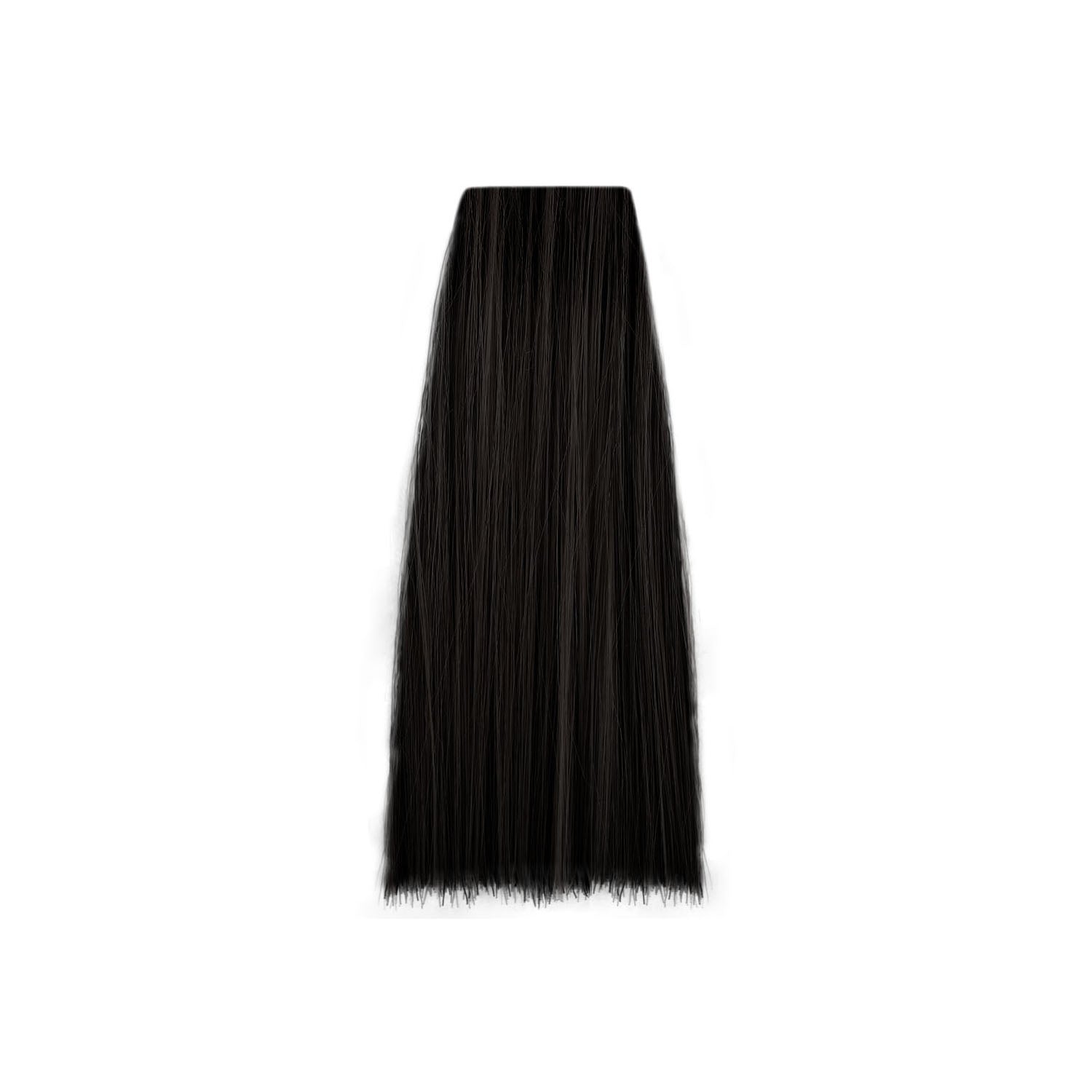 Deep black hair swatch for salon color matching and beauty styling