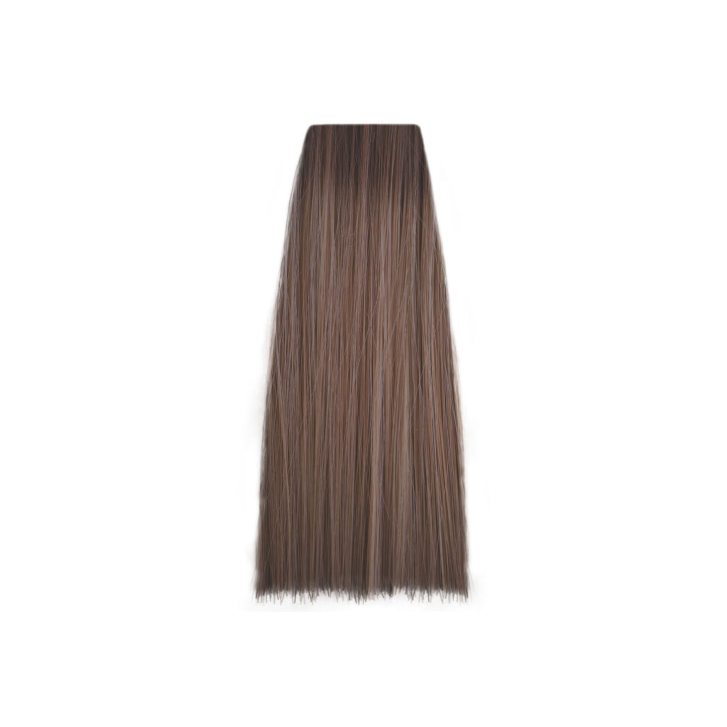 Smooth brown hair swatch for salon color selection, showcasing rich tone and texture