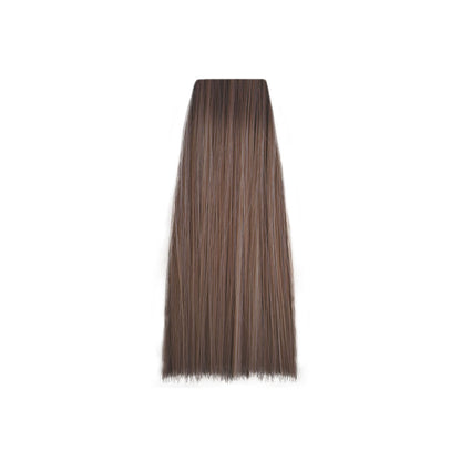 Smooth brown hair swatch for salon color selection, showcasing rich tone and texture