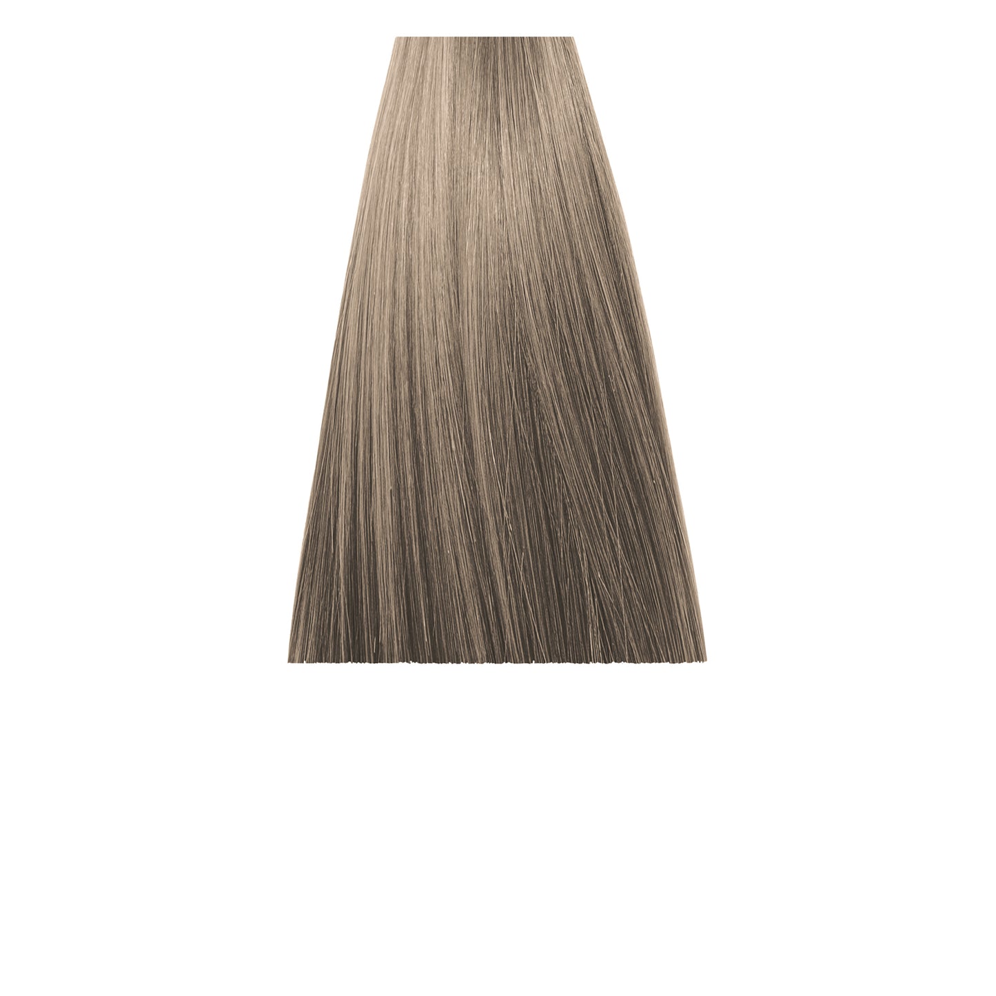 Smooth ash blonde hair swatch, showcasing cool-toned highlights and natural texture for beauty styling.
