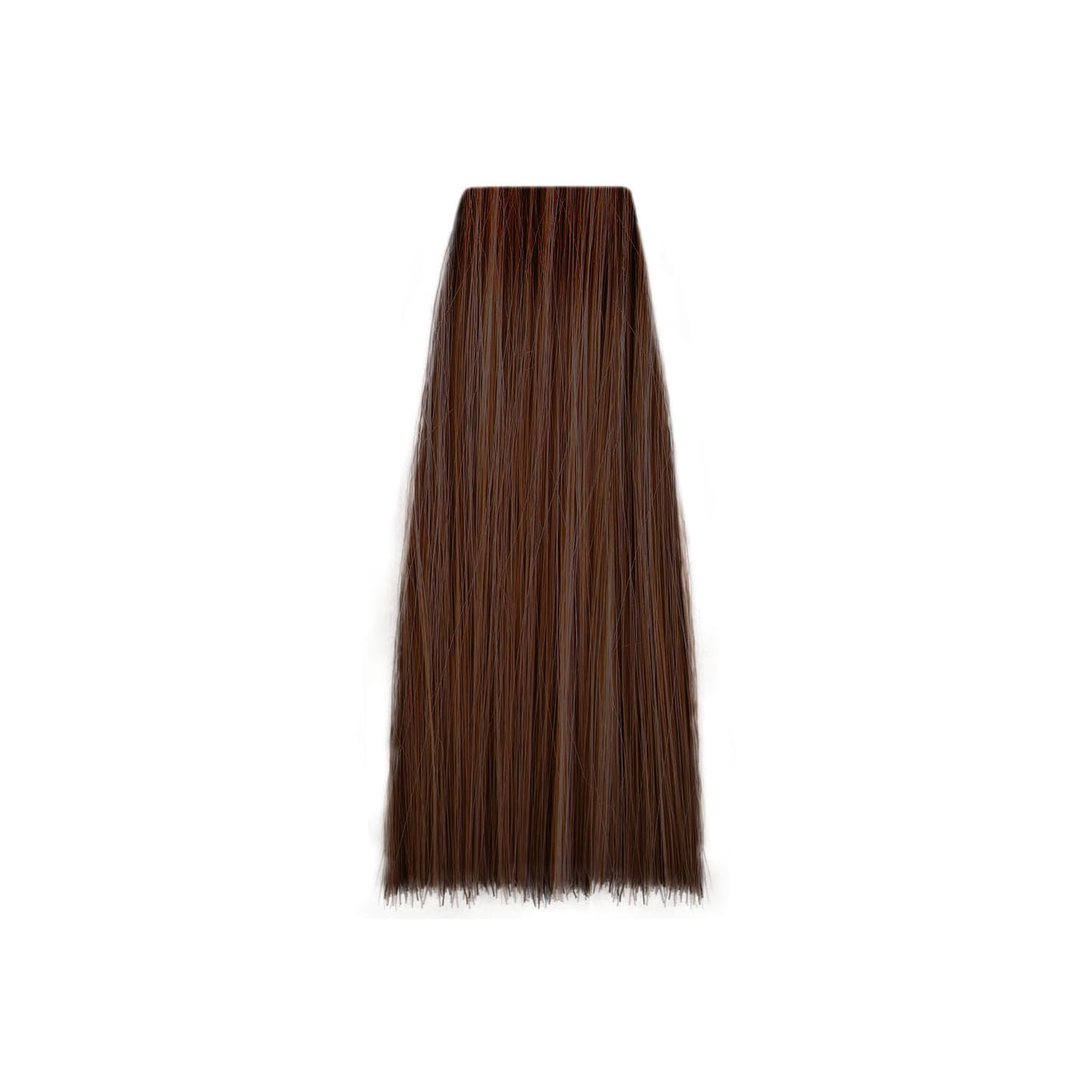 Rich brown hair swatch for salon color selection, smooth and straight texture
