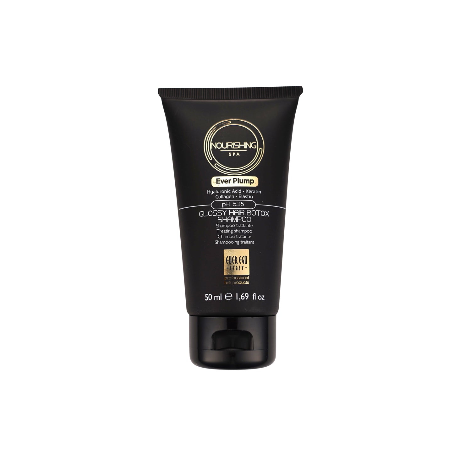 Ever Plump Glossy Hair Botox Shampoo with Hyaluronic Acid & Keratin, 50ml professional treatment