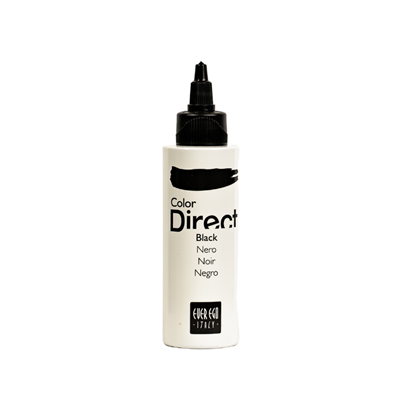 Color Direct Black hair dye bottle, professional salon-grade formula for vibrant color results