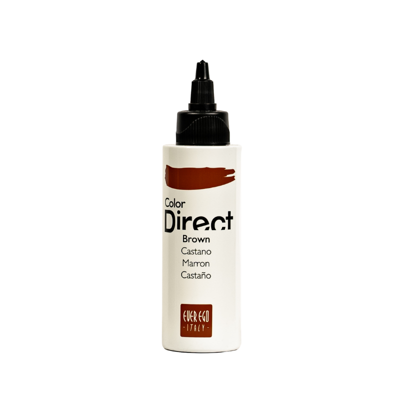 Ever Ego Italy Color Direct Brown hair dye bottle, professional salon-grade color in Castano shade