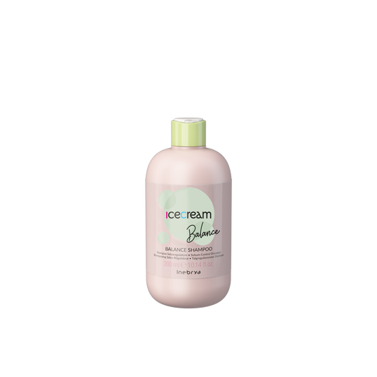 Icecream Balance Sebum Control Shampoo 300ml for oily scalp care, pink bottle with green cap
