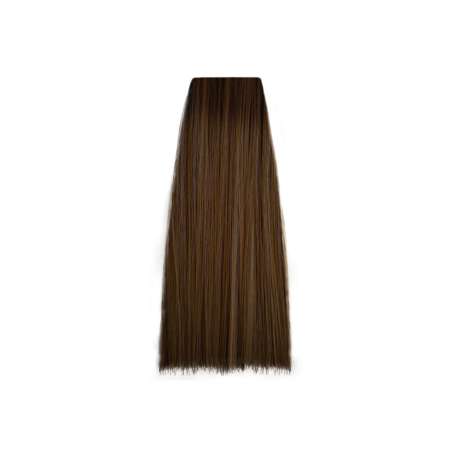 Rich brown hair color swatch for salon or home use, showcasing smooth, straight texture