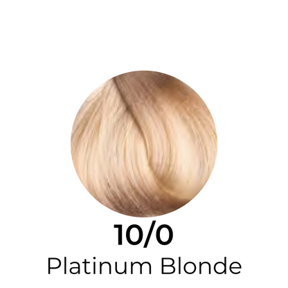 10/0 Platinum Blonde hair color swatch for professional salon use