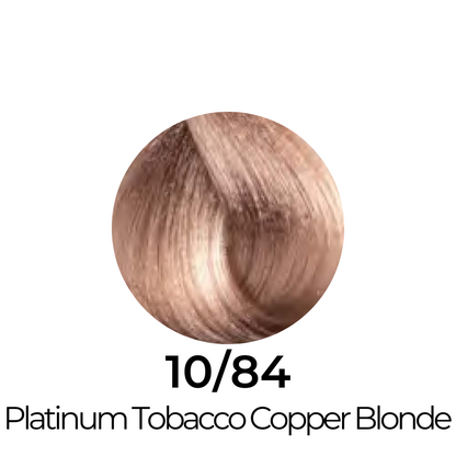 10/84 Platinum Tobacco Copper Blonde hair color swatch for salon or home use